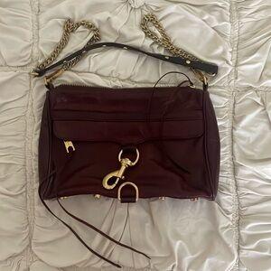 RebeccaMinkOff maroon leather cross body purse